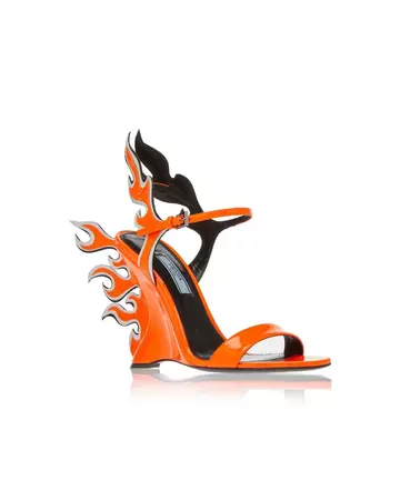 Prada Orange Fire Heels