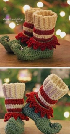 crochet elf slippers