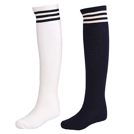 Littleforbig Striped Sock Pack of 2 (White/Black)