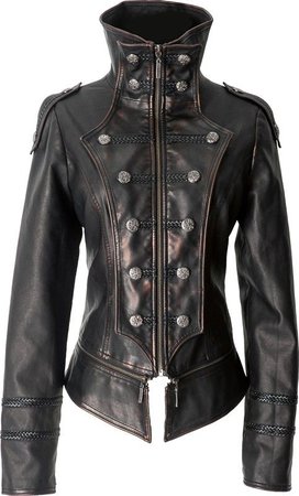 Gothic leather-look uniform jacket by Punk Rave