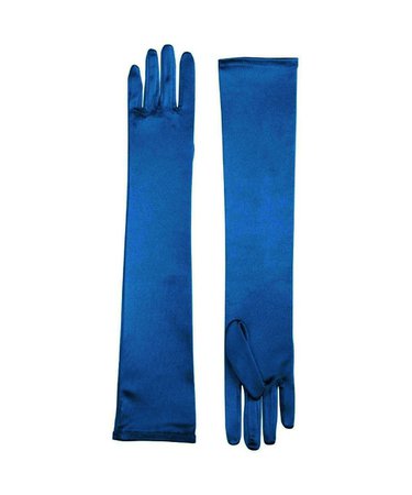 Blue Satin Women's Gloves