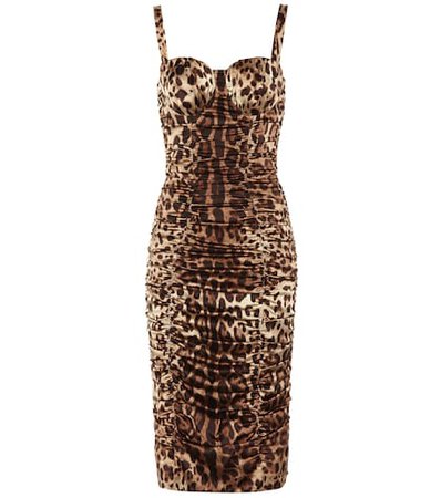 Leopard-printed silk dress