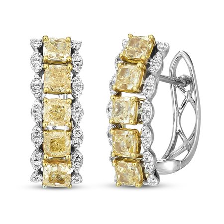 Le Vian Sunny Yellow Diamond Earrings 2-5/8 ct tw 14K Two-Tone Gold | Jared