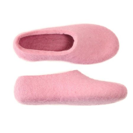 Womens Wool House Shoes Romantic Pink