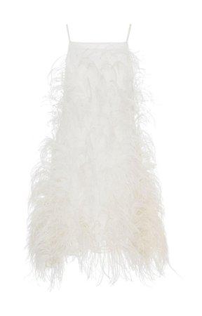 Cult Gaia | Shannon Feather-Embellished Silk Mini Dress