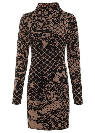 Bodycon Sweater Dress in Black Multi | VENUS