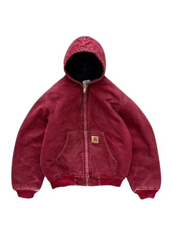 hooded wine red carhatt jacket