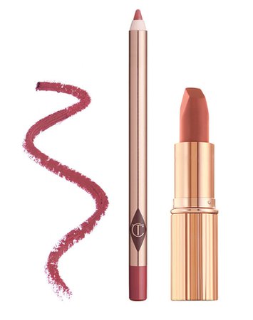 Nude-Rose Lipstick & Matching Lip Liner: Matte Revolution in Super Model & Lip Cheat lip liner in Supersize Me | Charlotte Tilbury