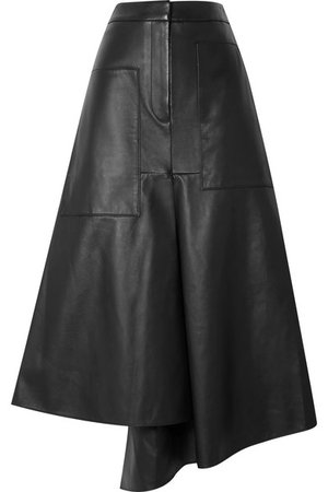 Tibi | Tissue asymmetric leather midi skirt | NET-A-PORTER.COM