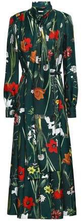 Floral-print Silk-twill Midi Dress
