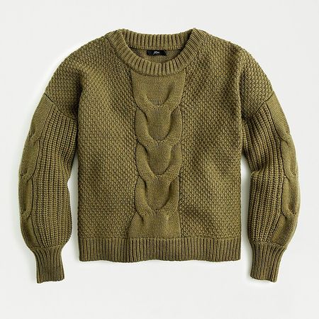 J.Crew: Cable-knit Balloon Sleeve Sweater