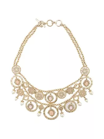 Marchesa Notte Faux Pearl Crystal Collar