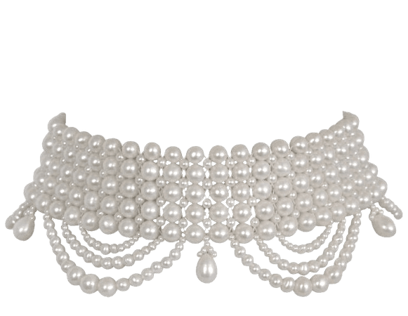 Pearl collar necklace choker png