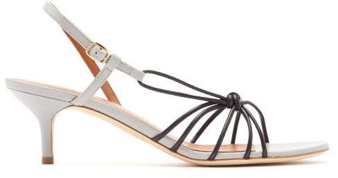 Antwerp Knotted Leather Slingback Sandals - Womens - Black Grey