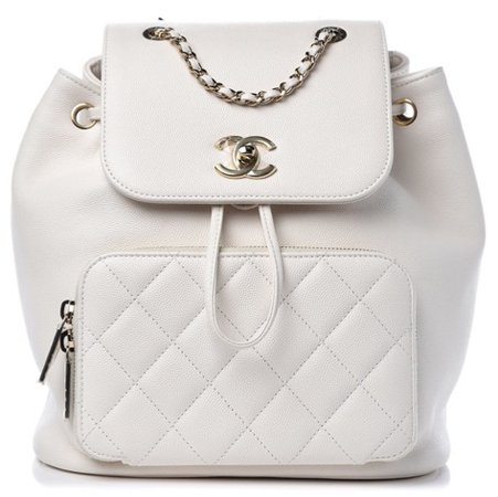 white chanel backpack