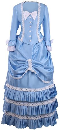 Amazon.com: Women's Vintage Costume Renaissance Victorian Lolita Dress Historical Civil War Ball Gown Halloween Scarlett Dress (Blue, XS) : Clothing, Shoes & Jewelry