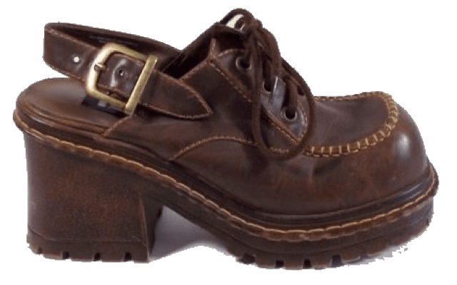 brown laced tie clogs