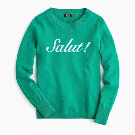Long-sleeve everyday cashmere sweater in "Salut!" : Women pullovers | J.Crew