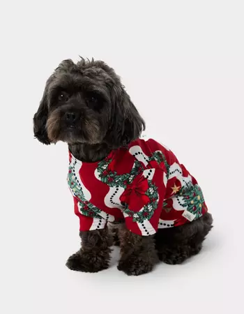 Christmas Tree & Wreath Stripe Print Dog Pyjamas – Chelsea Peers NYC
