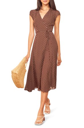 Reformation Carina Midi Wrap Dress (Regular & Plus Size) | Nordstrom