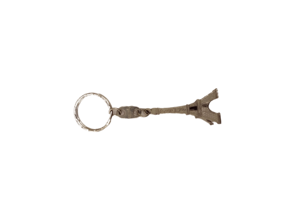 silver Eiffel tower key ring