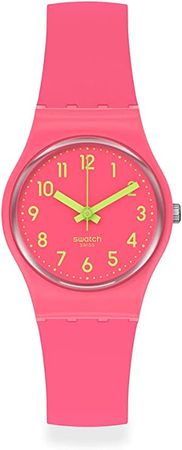 Amazon.com: Swatch Lady Quartz Silicone Strap, Pink, 12 Casual Watch (Model: LP131C) : Clothing, Shoes & Jewelry