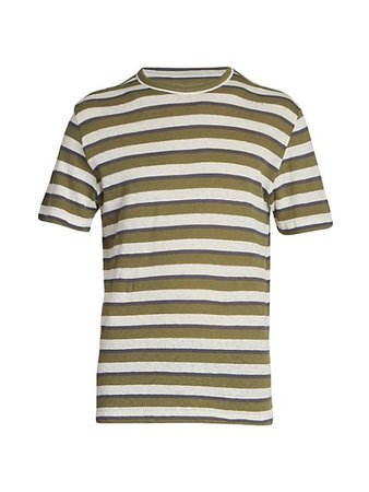 Shop Officine Générale Slubbed Stripe Cotton T-Shirt | Saks Fifth Avenue
