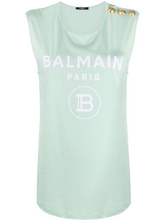 Balmain logo-print Tank Top - Farfetch