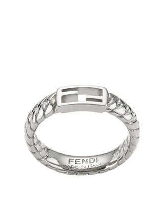 Fendi Baguette medium ring silver 8AG983B08 - Farfetch