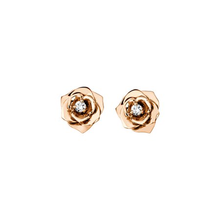 Piaget Gold Rose Stud Earrings