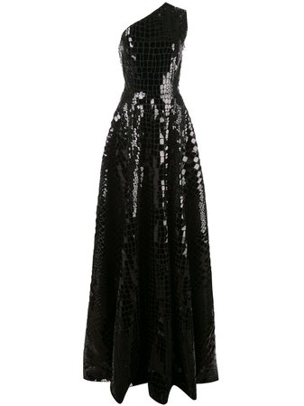 Alex Perry Jasper Sequinned One-Shoulder Gown | Farfetch.com