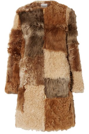 Burberry | Patchwork shearling coat | NET-A-PORTER.COM
