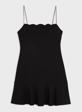 Black Scallop Peplum Hem Mini Dress | Miss Selfridge