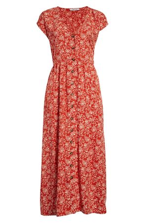 Madewell Button Front Midi Dress | Nordstrom