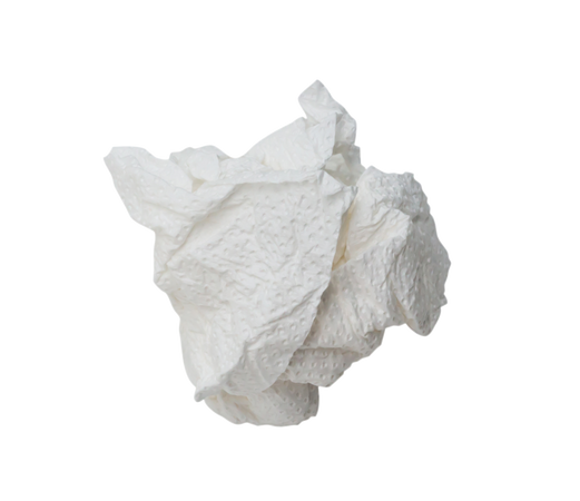 Single screwed or crumpled tissue paper or napkin in strange shape after use in toilet or restroom isolated with clipping path in png format 22667715 PNG