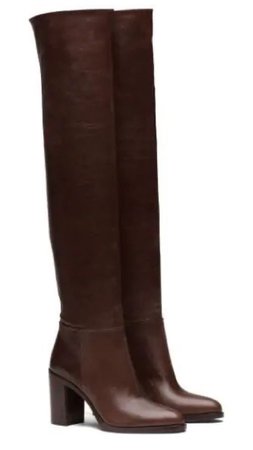 Prada brown knee high boots