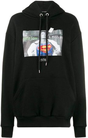 Throwback. Superman print hoodie