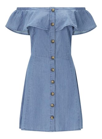 Button Through Bardot Dress - View All - Dress Shop - Miss Selfridge