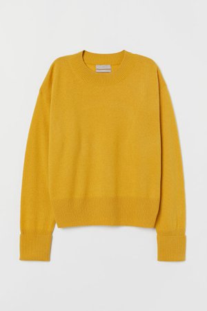 Fine-knit cashmere jumper - Yellow - Ladies | H&M GB