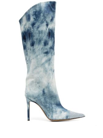 Alexandre Vauthier 105mm snow-printed Denim Boots - Farfetch