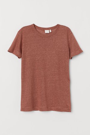 Linen T-shirt - Rust - Ladies | H&M US