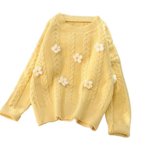 Flower yellow sweater