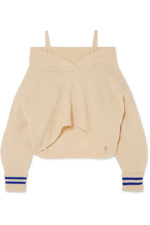 Maison Margiela | Cold-shoulder wool-blend sweater | NET-A-PORTER.COM