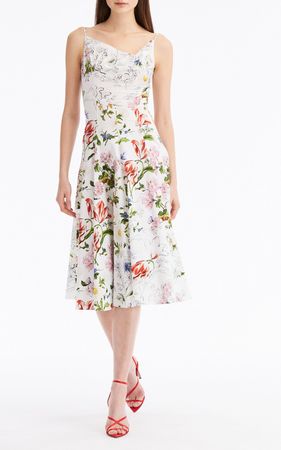Floral Poplin Midi Dress By Oscar De La Renta | Moda Operandi