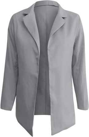 Amazon.com: Women's Long Blazer Jacket Long Sleeve Open Front Casual Blazers Solid Lapel Button Down Cardigans Work Office Jackets : Sports & Outdoors