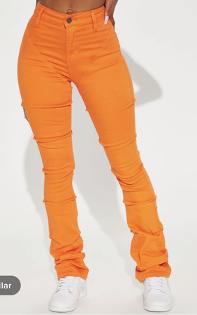 Orange Stacked Jeans