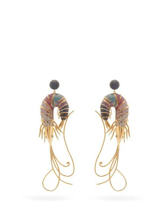 VIEW FULLSCREENVIEW LARGE THUMBNAILS BEGUM KHAN Shrimp pearl & 24kt gold-plated drop earrings