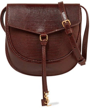 Datcha Lizard-effect Leather Shoulder Bag - Merlot