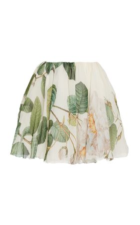 Magnolia-Printed Georgette Mini Skirt By Giambattista Valli | Moda Operandi