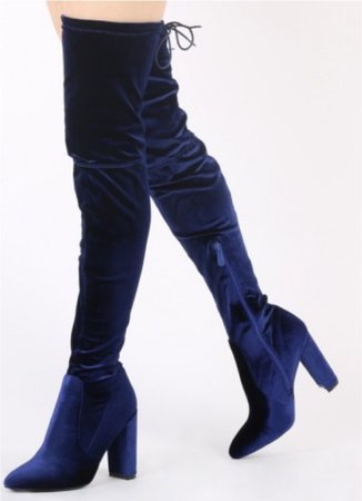 thigh high navy blue boots